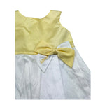 Le Bebe Abito Giromanica Tinta Unita con Fiocco per Neonata LBG0701 BIANCO/GIALLO LE BEBE 