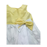 Le Bebe Abito Giromanica Tinta Unita con Fiocco per Neonata LBG0701 BIANCO/GIALLO LE BEBE 