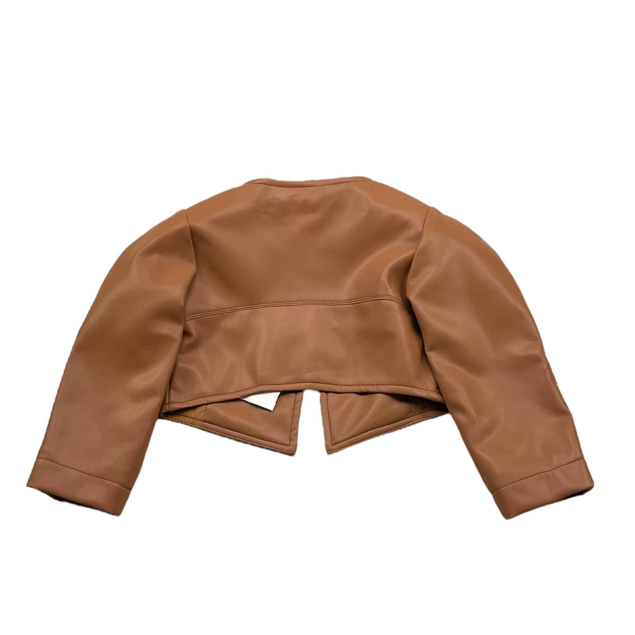 Monnalisa Giubbino Tinta Unita In Ecopelle per Bambina 17E100 MARRONE MONNALISA 