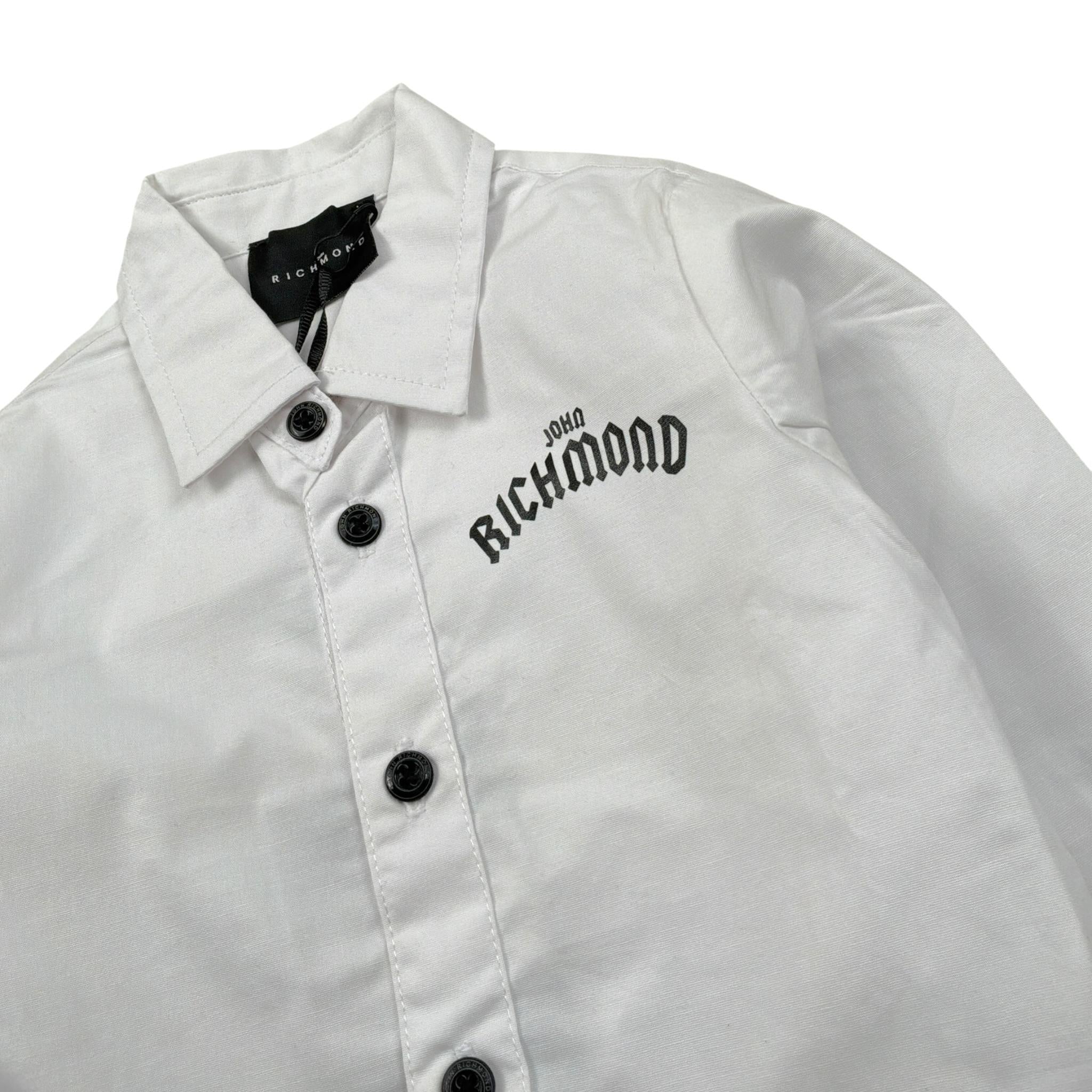 John Richmond Camicia tinta unita con Stampa Bianco per Neonato RIA2308CA BIANCO JOHN RICHMOND 
