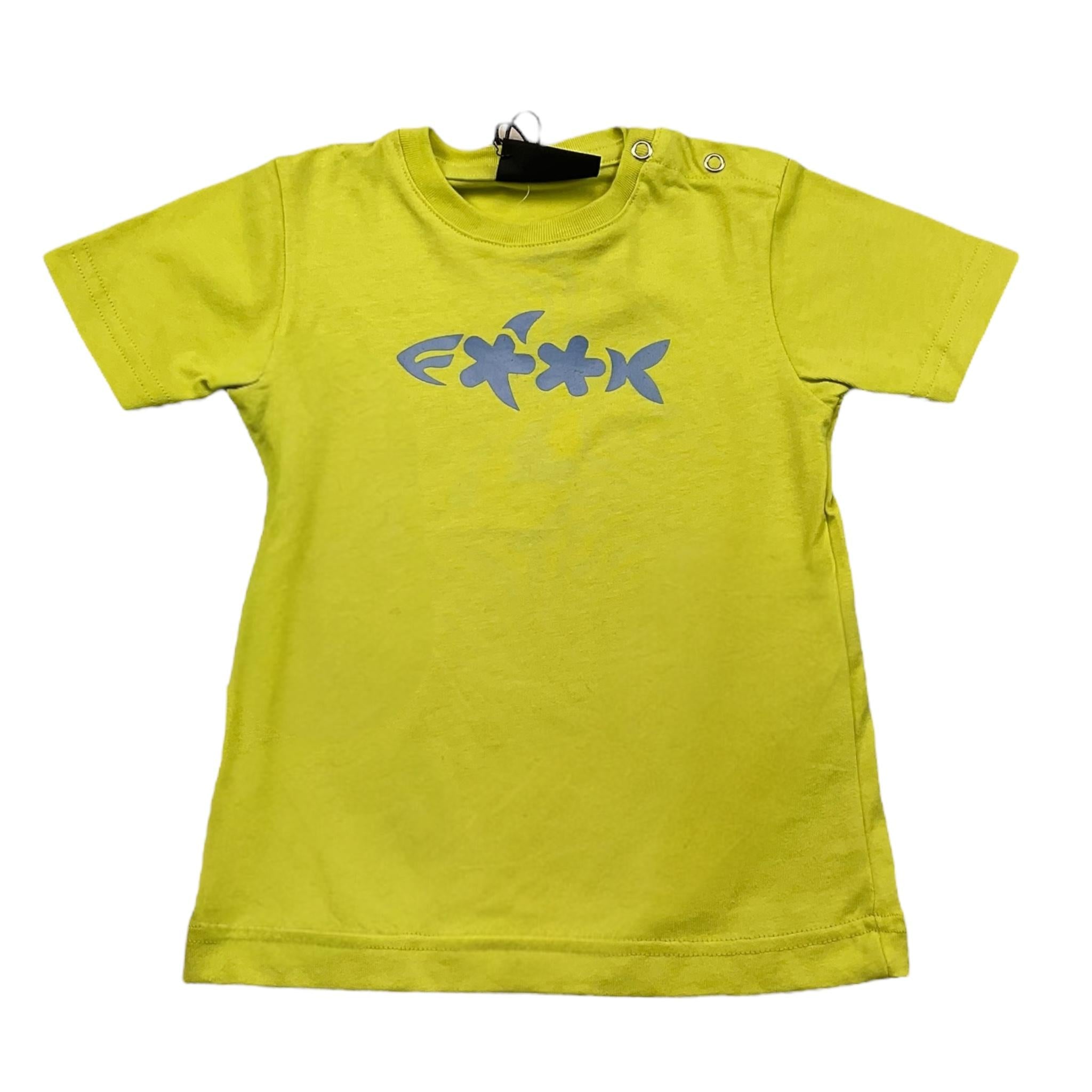 F**K T-Shirt Girocollo Tinta Unita con Logo per Neonato FJ25N01TS71TQ VERDE F**K 