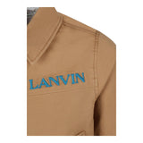 Lanvin Giacca Tinta Unita Con Zip E Stampa Logo Cammello Per Bambino