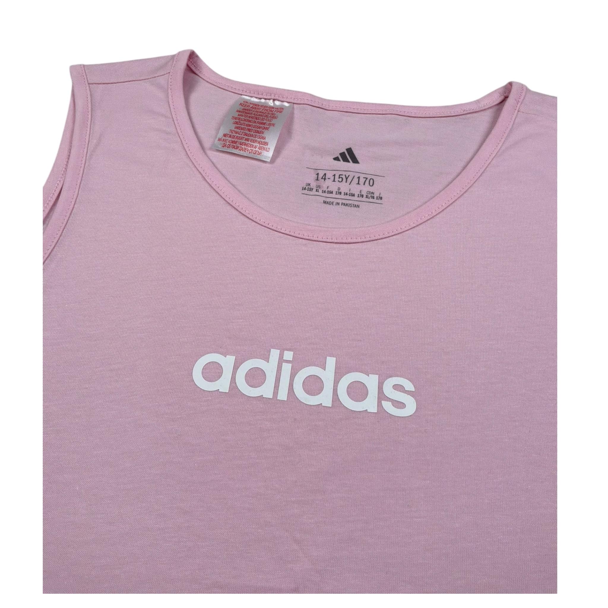 Adidas Top Tinta Unita Giromanica con Logo per Bambina JC9734 ROSA Adidas 