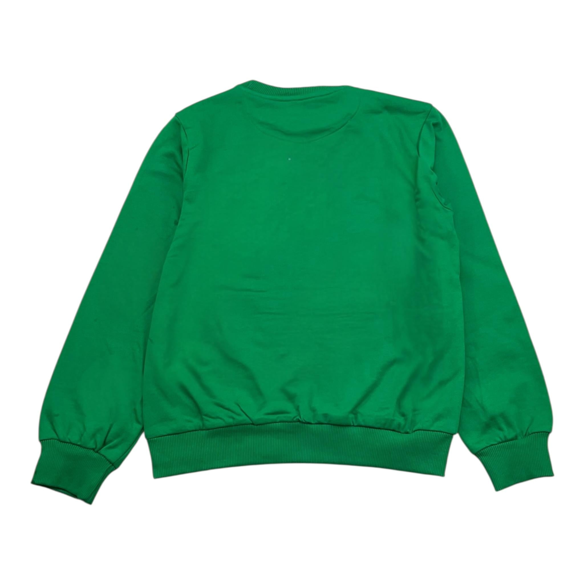 KAPPA felpa girocollo tinta unita con logo Verde per Bambino 8031F0062 VERDE KAPPA 