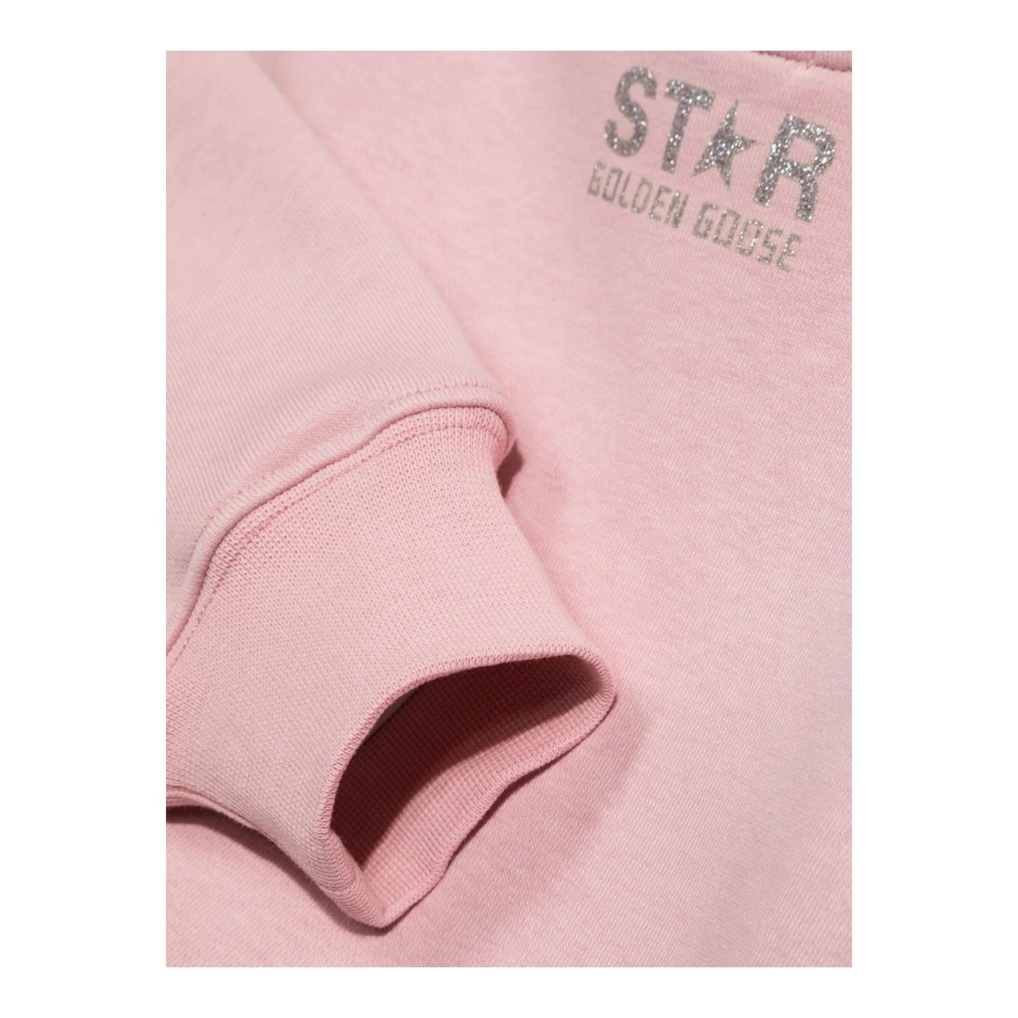 Golden Goose Felpa Chiusa Girocollo Tinta Unita per Bambina GKP01279 ROSA GOLDEN GOOSE 