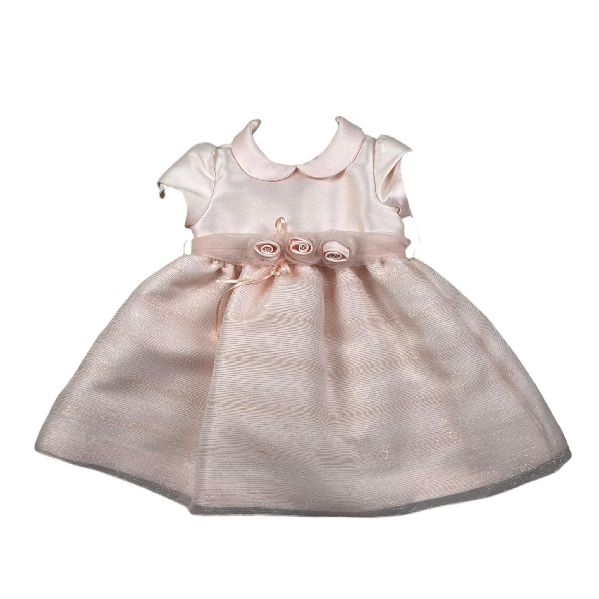 Ambaraba Abito Giromanica Tinta Unita con Cinturino per Neonata FF35028 ROSA AMBARABA 