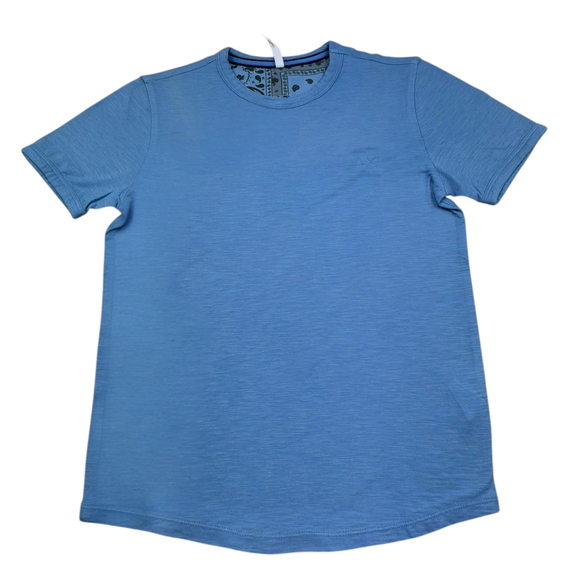 Sun68 T-Shirt Tinta Unita Girocollo per Bambino T33315 AZZURRO SUN68 