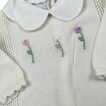 Le Coconne Tutina Tinta Unita con Ricami per Neonata LCN1940 PANNA LE COCONNE 