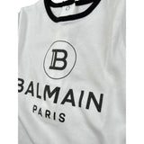 Balmain Set Tutina-Cappello Tinta Unita con Profili In Contrasto per Neonato TUTINS BIANCO BALMAIN 