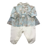 BARCELLINO tutina tinta unita con fantasia Azzurro per Neonata 116101 AZZURRO BARCELLINO 