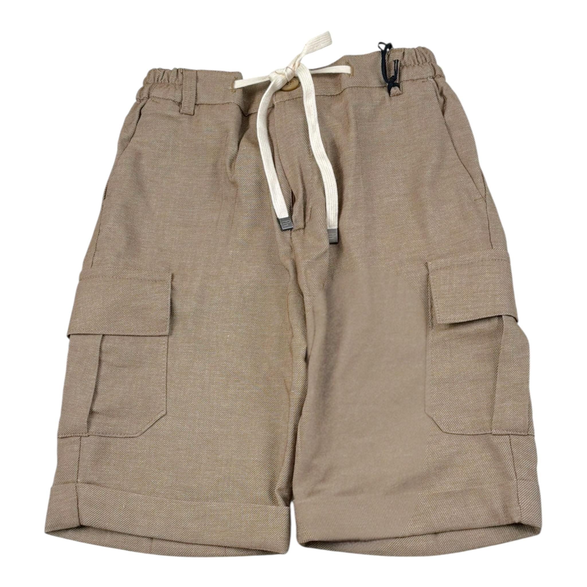 Emanuel Pris Bermuda Tinta Unita con Elastico In Vita per Bambino EBM5123R FANGO EMANUEL PRIS 