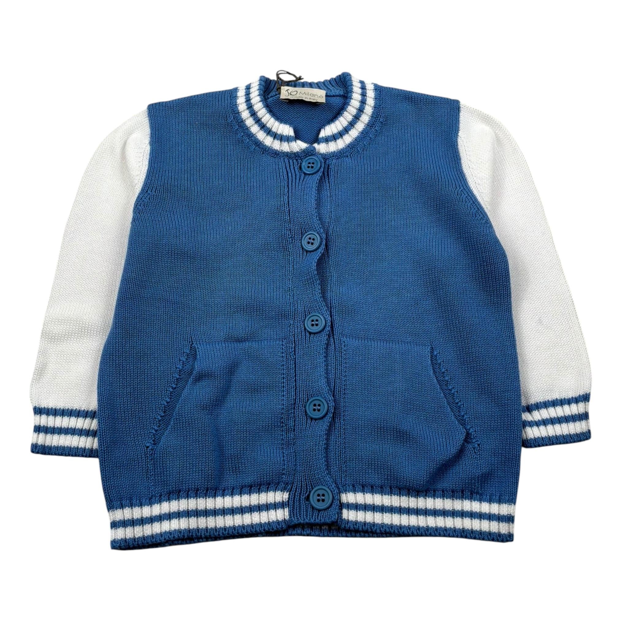 J.O. Milano Cardigan Tinta Unita con Maniche In Contrasto per Bambino 573M1 AZZURRO J.O. MILANO 