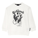 John Richmond Felpa Chiusa Girocollo Tinta Unita con Stampa per Neonato RBP25054FEN BIANCO JOHN RICHMOND 