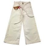 U+è BY MISS GRANT pantalone modello palazzo tinta unita con applicazioni Panna per Bambina UE1497 PANNA U+è BY MISS GRANT 