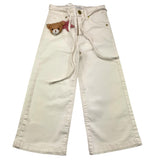 U+è BY MISS GRANT pantalone modello palazzo tinta unita con applicazioni Panna per Bambina UE1497 PANNA U+è BY MISS GRANT 