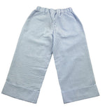 Piccola Ludo Pantalone Tinta Unita Fantasia A Quadri Con Elastico In Vita Azzurro Per Bambina