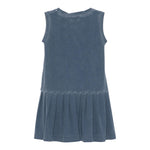 Il Gufo Abito Tinta Unita Giromanica per Bambina P25VA333N0107X BLU IL GUFO 