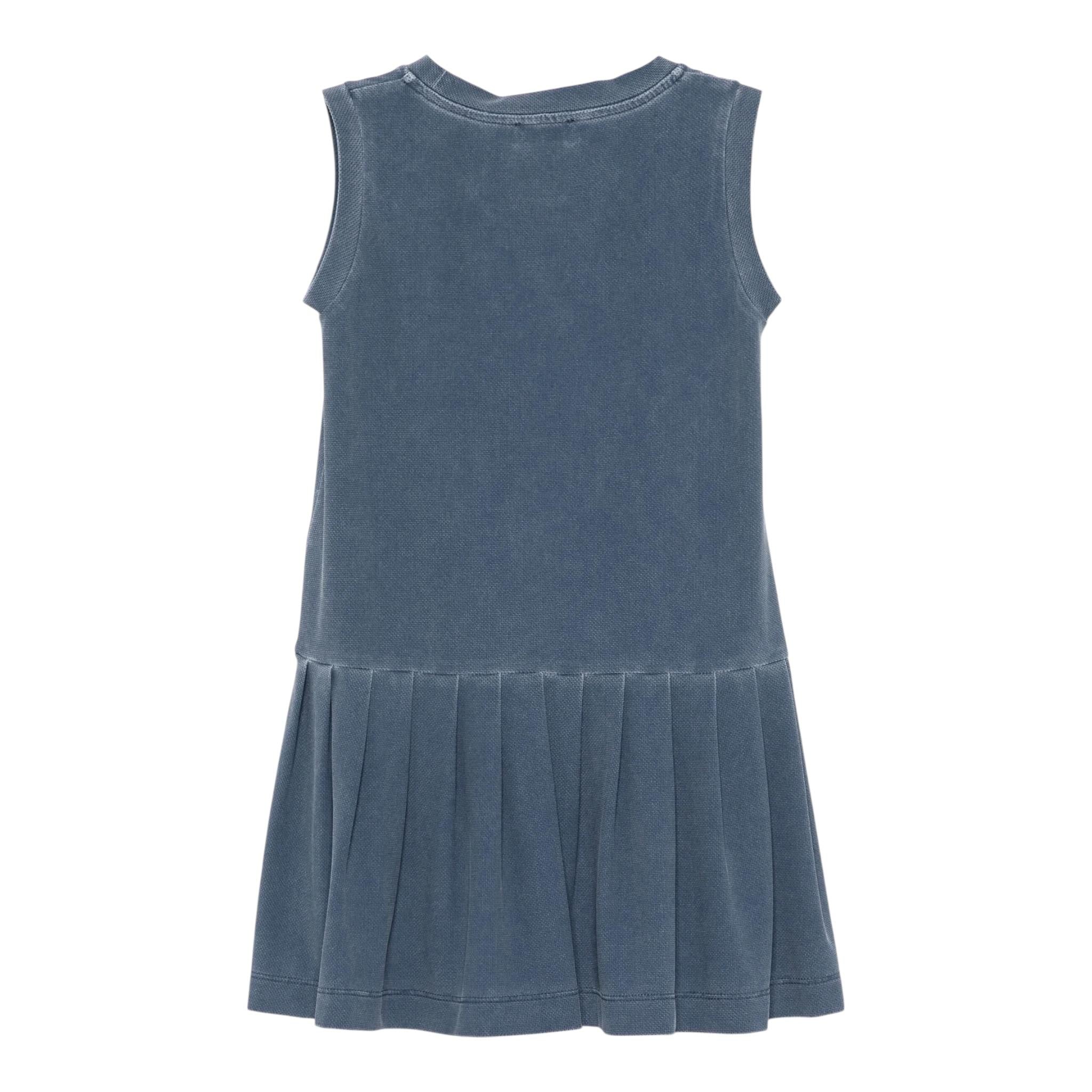 Il Gufo Abito Tinta Unita Giromanica per Bambina P25VA333N0107X BLU IL GUFO 