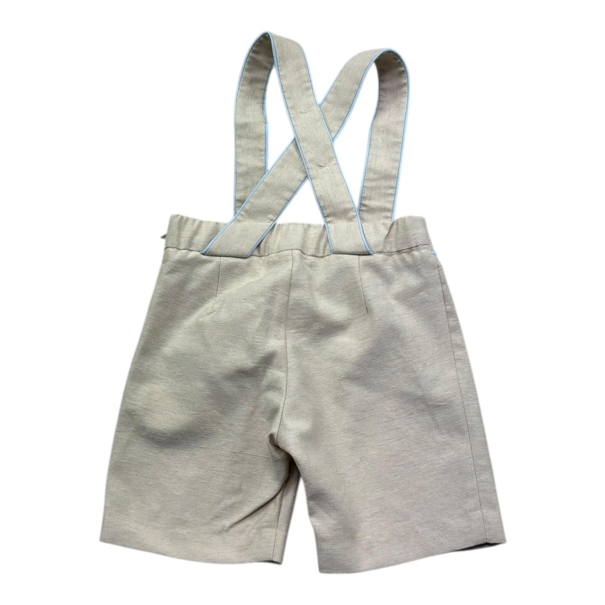 Le Bebe' Bermuda con Bretelle Tinta Unita per Neonato LBB5355 BEIGE LE BEBE' 