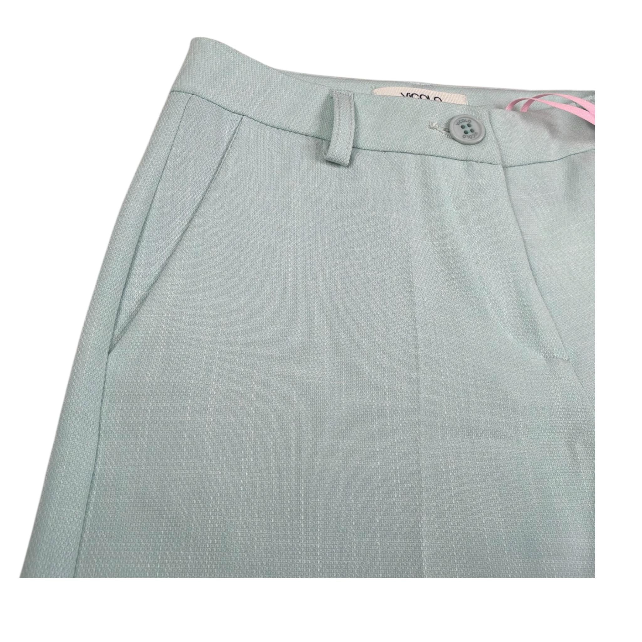 Vicolo Pantalone Tinta Unita Modello Palazzo per Bambina 3145P00050 VERDE ACQUA VICOLO 