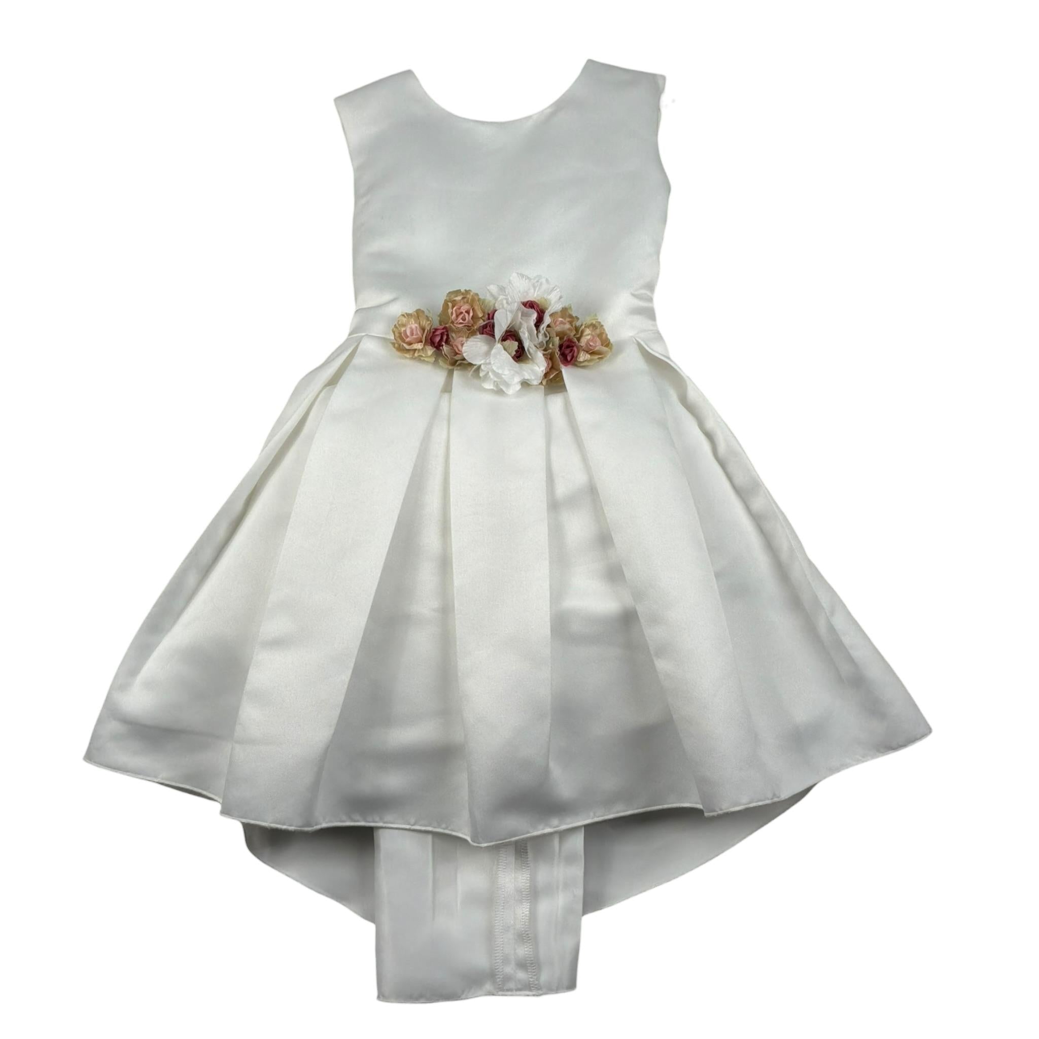 Magnifica Lulu Abito Cerimonia Giromanica Tinta Unita per Bambina SIMONA BIANCO MAGNIFICA LULU 