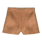 DOU DOU short tinta unita in camoscio Cammello per Bambina DV6A09 CAMMELLO DOU DOU 