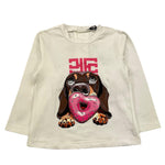 JANICE shirt girocollo tinta unita con stampa in contrasto Bianco per Neonata JN624N BIANCO JANICE 