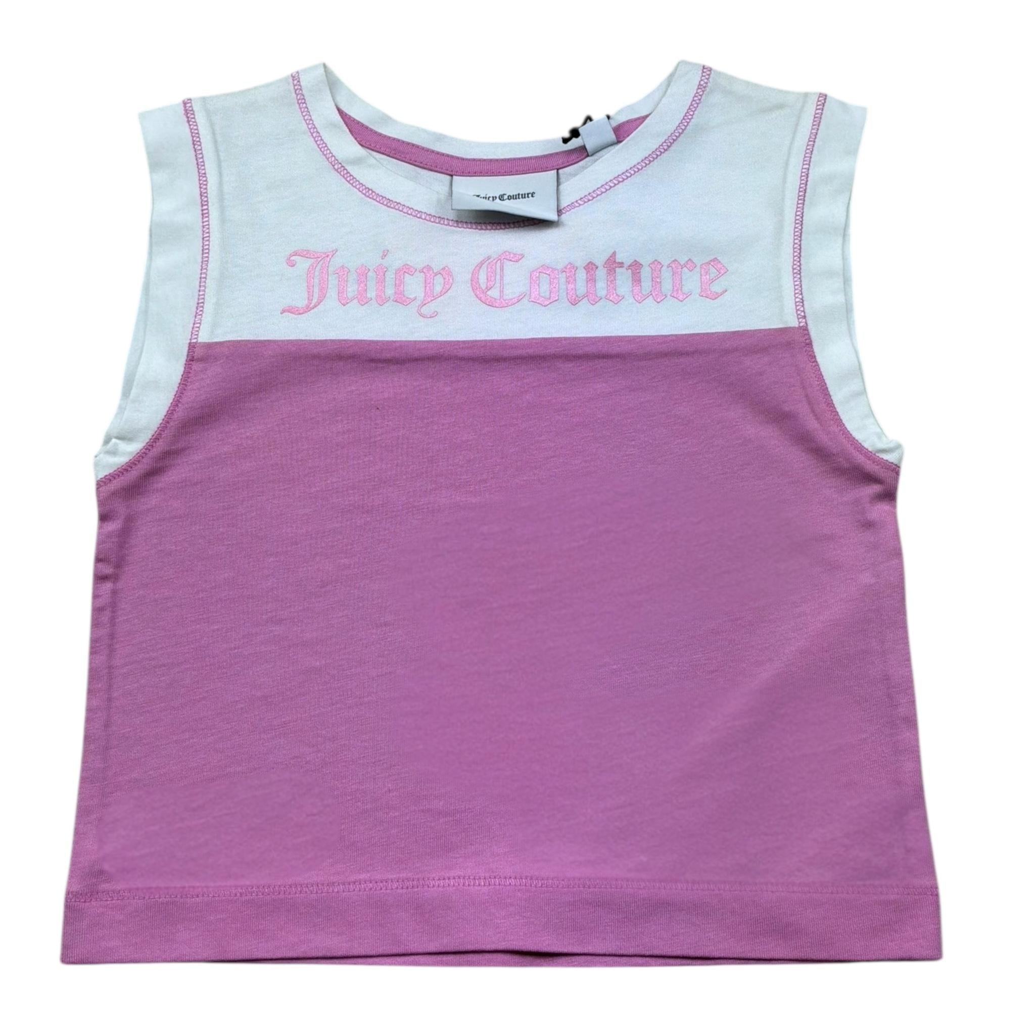 Juicy Couture Canotta Bicolore con Stampa per Bambina JBX6548 BIANCO/VIOLA JUICY COUTURE 