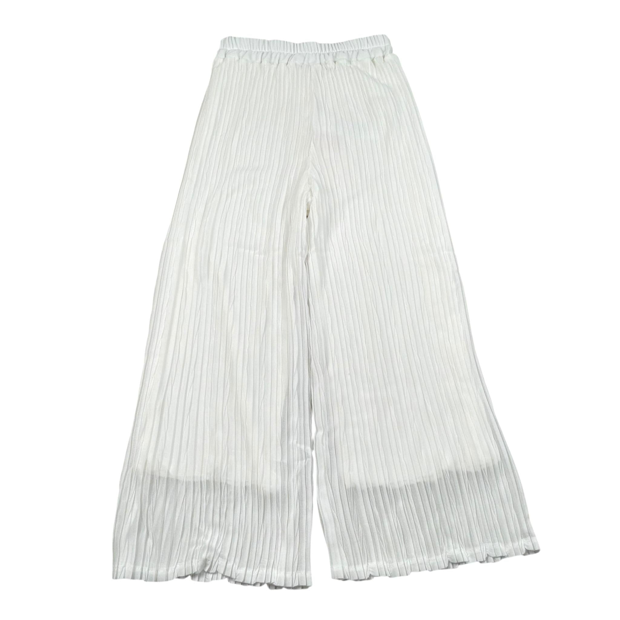 Please Pantalone Tinta Unita A Costine per Bambina PE16360G73 BIANCO PLEASE 