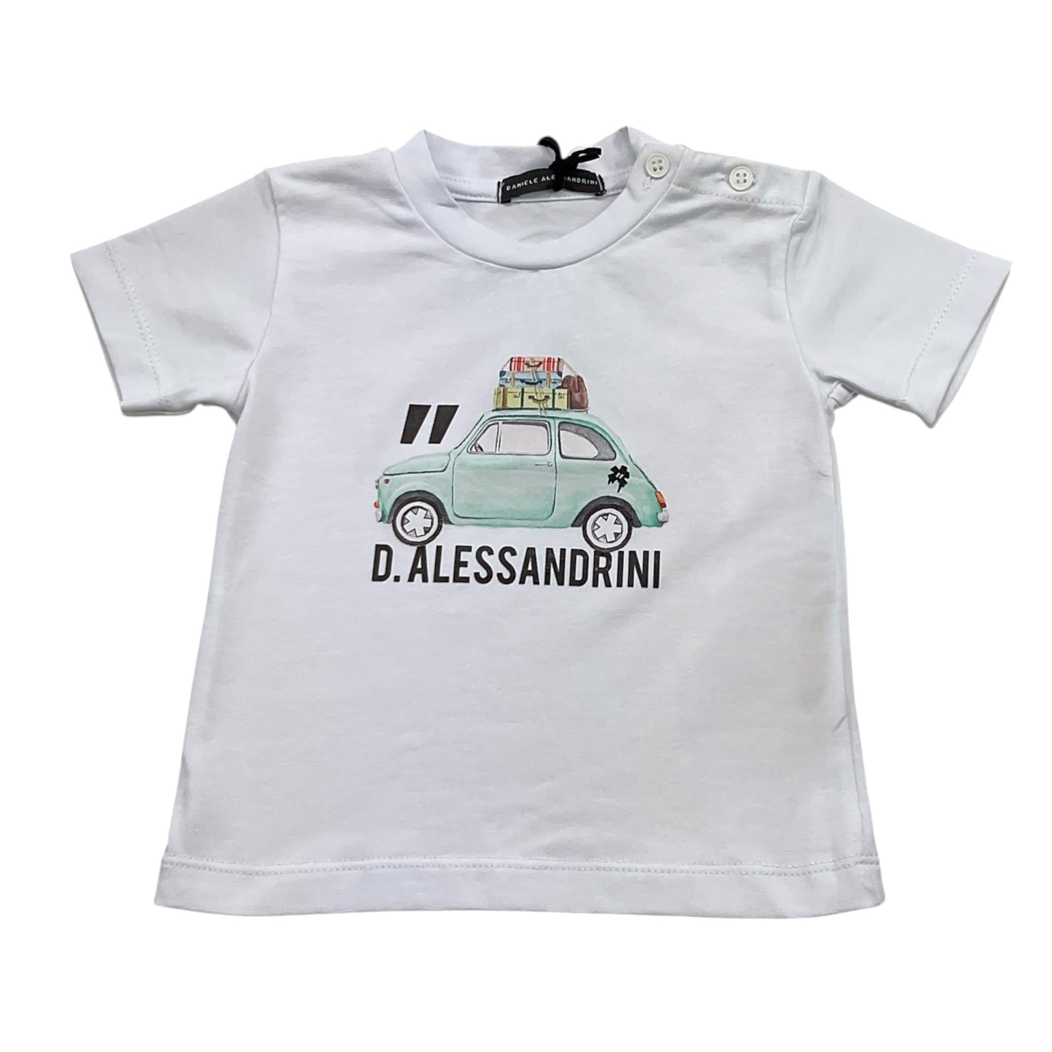 Daniele Alessandrini T-Shirt Girocollo Tinta Unita con Stampa per Neonato 1296M000237 BIANCO DANIELE ALESSANDRINI 