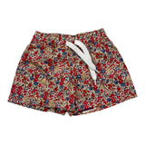Pesciolino Rosso Costume Tinta Unita Con Fantasia Fiori Bianco Per Neonato