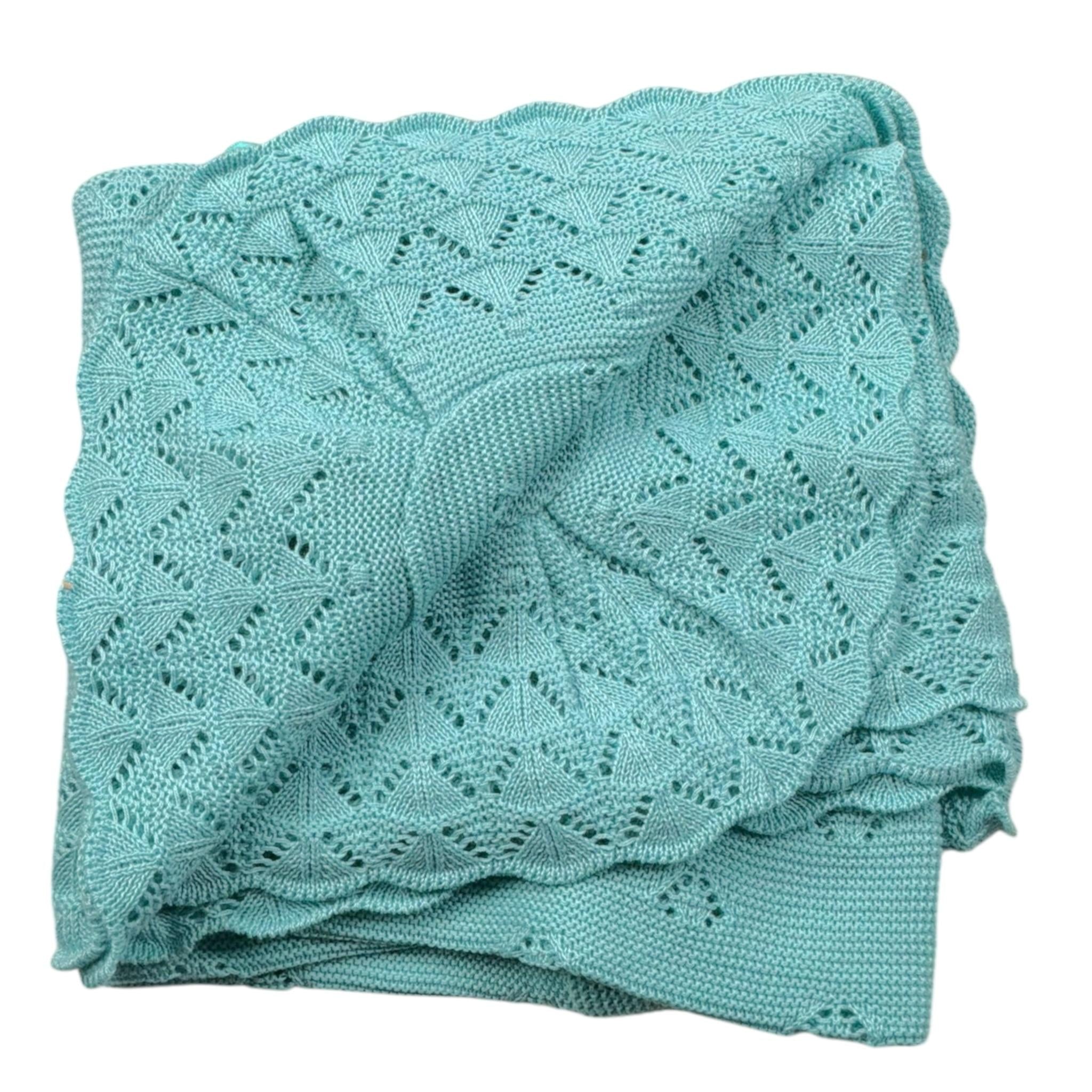 Juliana Coperta tinta unita con Fiocco Verde Acqua per Neonata J7006 VERDE ACQUA JULIANA 