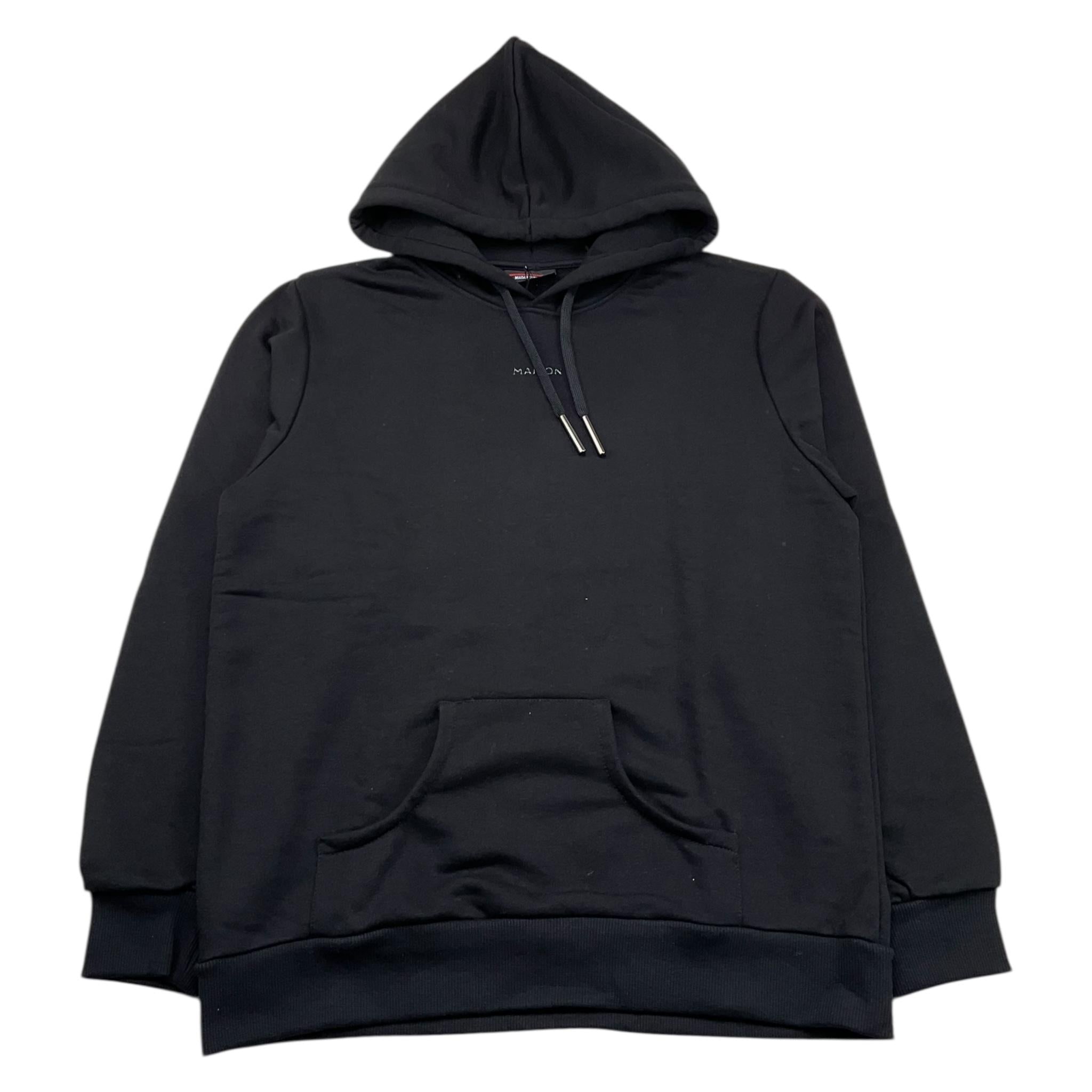 MAISON 9 PARIS felpa chiusa con cappuccio tinta unita con logo Nero per Bambino F70049 NERO MAISON 9 PARIS 