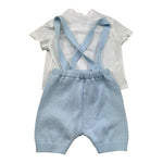 I Delfi Completo 2 Pezzi Camicia-Salopette per Neonato 25P5439 BIANCO/AZZURRO I DELFI 