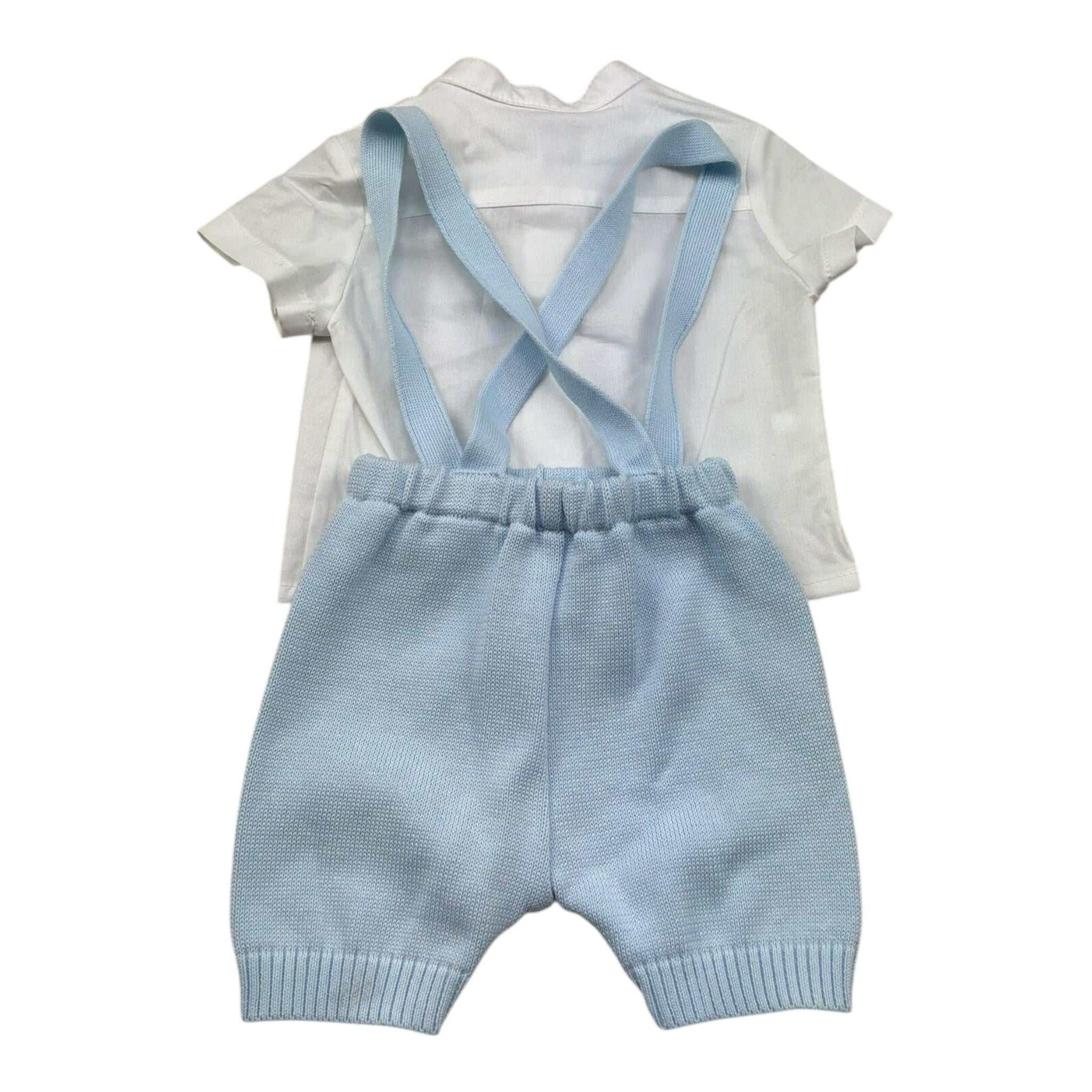 I Delfi Completo 2 Pezzi Camicia-Salopette per Neonato 25P5439 BIANCO/AZZURRO I DELFI 