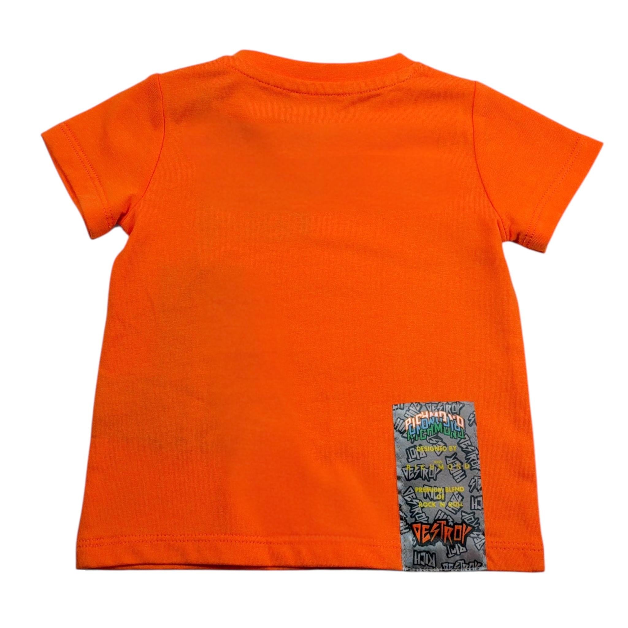 t-shirt tinta unita con logo RIP26110TS ARANCIONE JOHN RICHMOND 