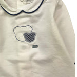 NINNAOH completo 2pz shirt-ghettina bicolore  con fantasia Bianco/blu per Neonato I2240C BIANCO/BLU NINNAOH 
