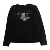 LIU JO shirt girocollo tinta unita con stampa Nero per Bambina GF4237 NERO LIU JO 