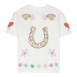 STELLA McCARTNEY t-shirt girocollo tinta unita con stampa Bianco per Bambina TV8D31 BIANCO STELLA McCARTNEY 