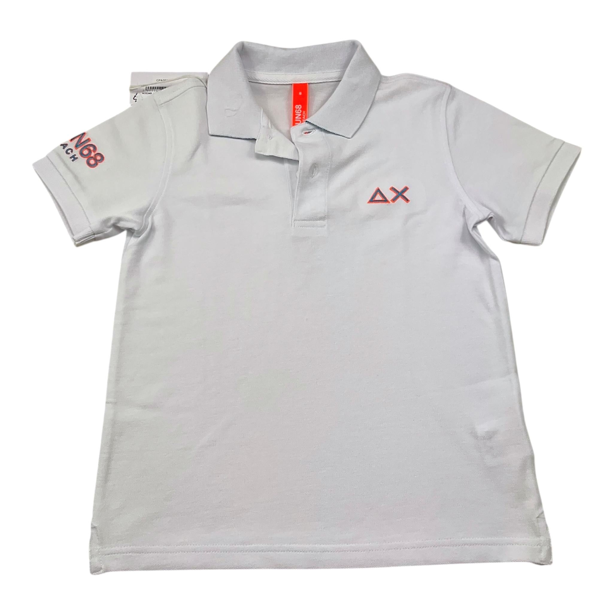 Suns68 Polo Mezza Manica Tinta Unita con Stampa per Bambino CPA35340 BIANCO SUNS68 