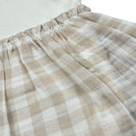 Petit Indi Pagliaccetto Bicolore con Fantasia A Quadri per Neonata SS25B0815 BIANCO/BEIGE PETIT INDI 