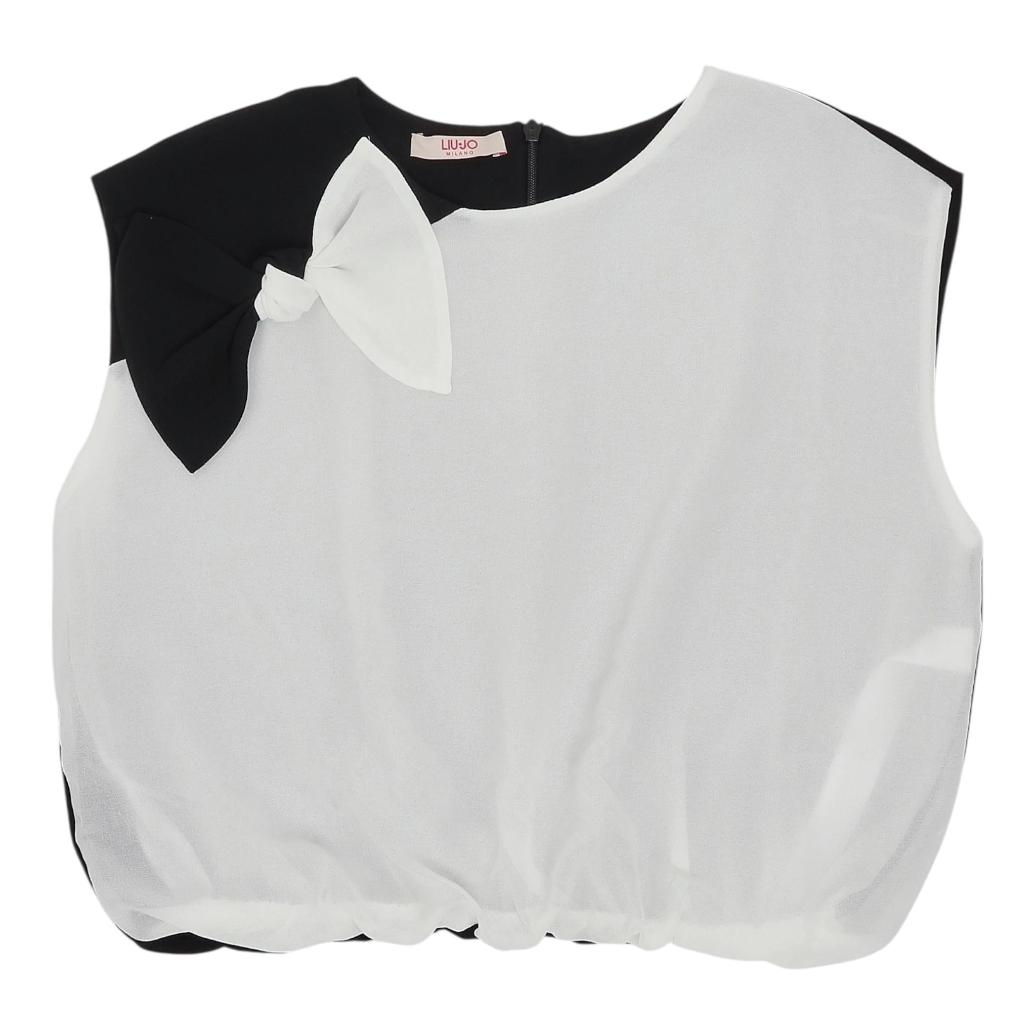 Liu Jo Top Bicolore Giromanica per Bambina G5065 BIANCO/NERO LIU JO 