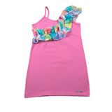Gaelle Abito tinta unita con Rouches Rosa per Bambina 2746V00476 ROSA GAELLE 