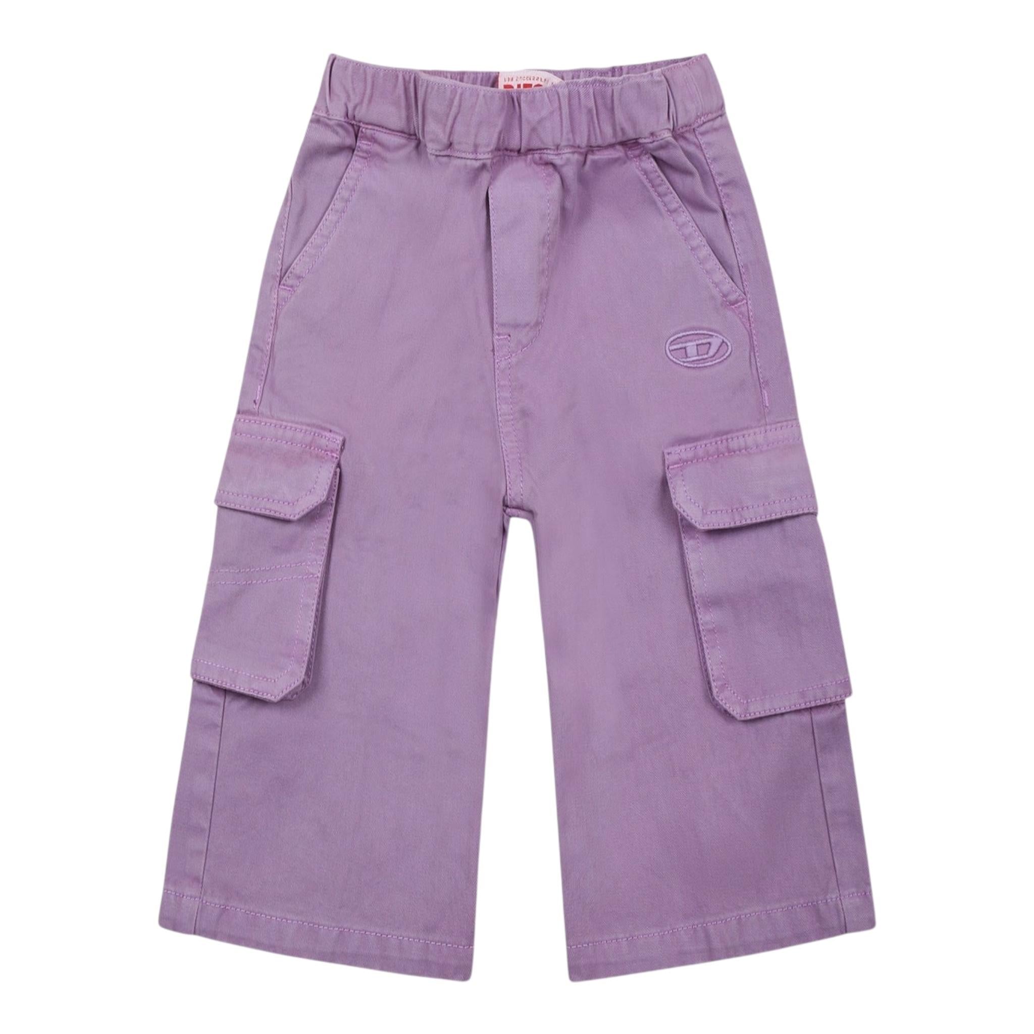 Diesel Jeans Tinta Unita Modello Cargo per Neonata K00603N VIOLA DIESEL 