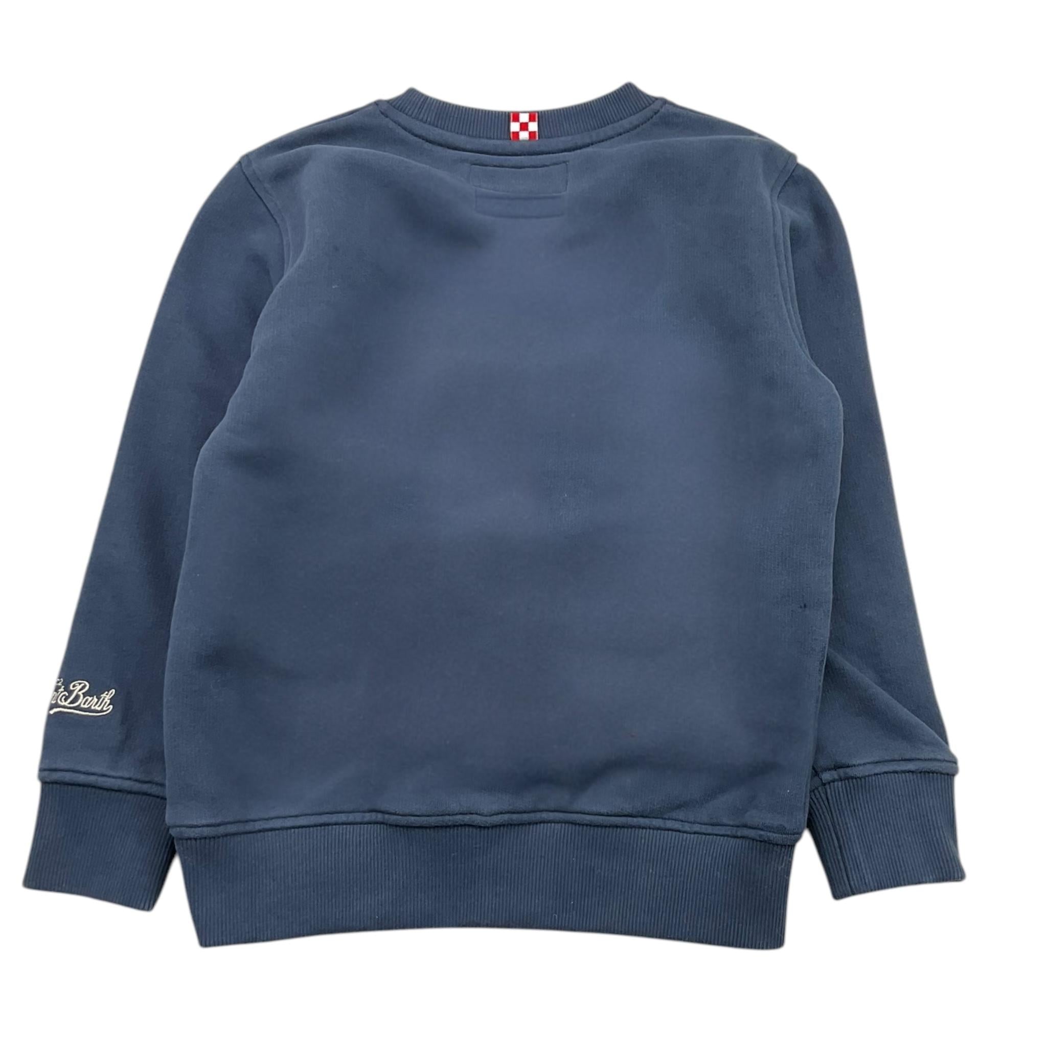 SAINT BARTH felpa girocollo tinta unita con stampa Blu per Bambino HUT00044 BLU SAINT BARTH 