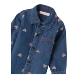 Minibanda Camicia Manica Lunga Tinta Unita con Stampa Orsi per Neonato 3B659 BLU MINIBANDA 