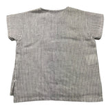 Pype Camicia Tinta Unita Mezza Manica Con Fantasia A Righe Bianco/Grigio Per Neonato