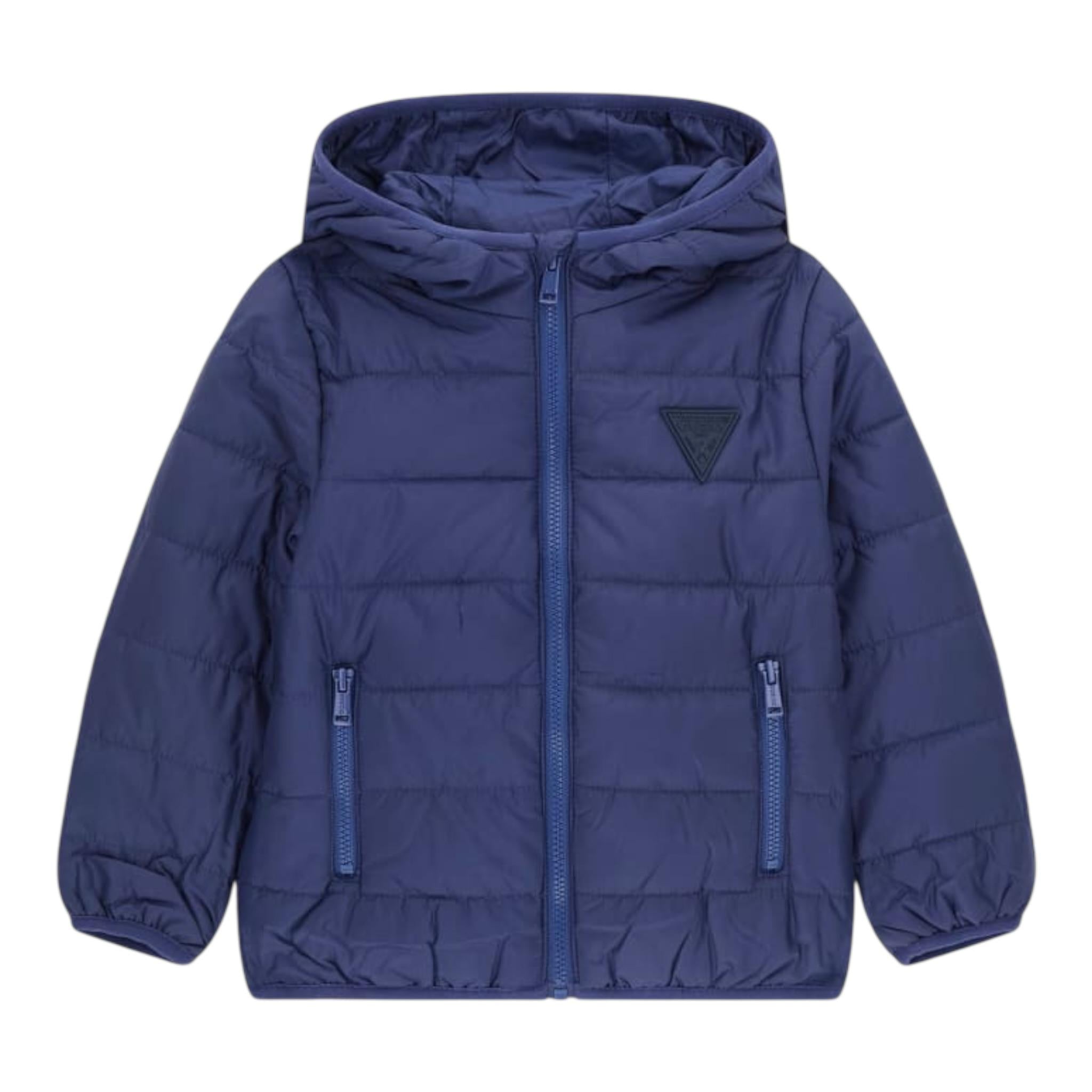Guess Giubbino Tinta Unita con Cappuccio per Neonato H4BT03WCFM0 BLU GUESS 