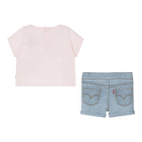 Levi'S Completo 2 Pezzi T-Shrt-Short Rosa Per Neonata