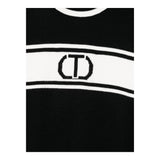 TWINSET maglia tinta unita con stampa giromanica Bianco/nero per Bambina 242GJ3165 BIANCO/NERO TWINSET 